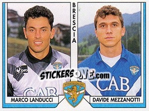 Sticker Marco Landucci / Davide Mezzanotti - Italy Tutto Calcio 1993-1994 - Sl