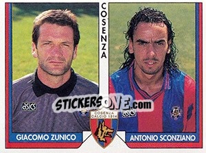 Sticker Giacomo Zunico / Antonio Sconziano - Italy Tutto Calcio 1993-1994 - Sl