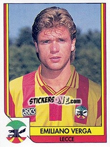 Figurina Emiliano Verga - Italy Tutto Calcio 1993-1994 - Sl