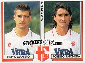 Cromo Filippo Maniero / Roberto Simonetta - Italy Tutto Calcio 1993-1994 - Sl