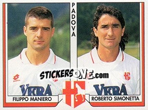 Sticker Filippo Maniero / Roberto Simonetta - Tutto Calcio 1993-1994 n. 424 - Sl