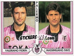 Cromo Valeriano Fiorin / Massimiliano Favo - Italy Tutto Calcio 1993-1994 - Sl