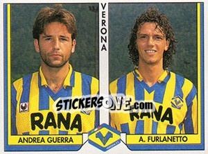 Figurina Andrea Guerra / Alessandro Furlanetto - Italy Tutto Calcio 1993-1994 - Sl