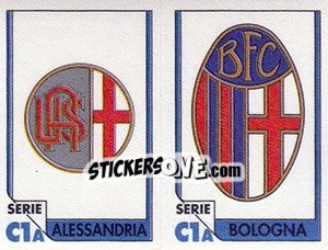 Sticker Scudetto Alessandria / Scudetto Bologna - Tutto Calcio 1993-1994 n. 481 - Sl