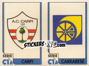 Cromo Scudetto Carpi / Scudetto Carrarese - Italy Tutto Calcio 1993-1994 - Sl