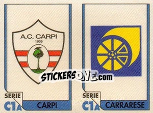 Sticker Scudetto Carpi / Scudetto Carrarese - Tutto Calcio 1993-1994 n. 484 - Sl