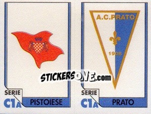 Cromo Scudetto Pistoiese / Scudetto Prato - Italy Tutto Calcio 1993-1994 - Sl