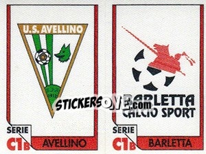 Figurina Scudetto Avellino / Scudetto Barletta - Italy Tutto Calcio 1993-1994 - Sl