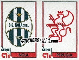 Figurina Scudetto Nola / Scudetto Perugia - Italy Tutto Calcio 1993-1994 - Sl