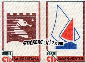 Figurina Scudetto Salernitana / Scudetto Sambenedettese - Italy Tutto Calcio 1993-1994 - Sl