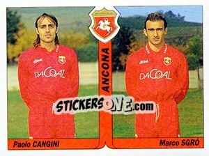 Sticker Paolo Cangini / Marco Sgró - Italy Tutto Calcio 1994-1995 n. 353 - Sl