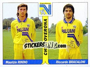 Sticker Maurizio Rinino / Riccardo Bracaloni - Italy Tutto Calcio 1994-1995 - Sl
