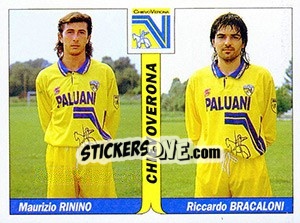 Sticker Maurizio Rinino / Riccardo Bracaloni - Italy Tutto Calcio 1994-1995 n. 389 - Sl