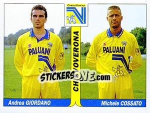 Sticker Andrea Giordano / Michele Cossato - Italy Tutto Calcio 1994-1995 n. 392 - Sl