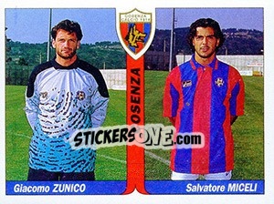 Figurina Giacomo Zunico / Salvatore Miceli - Italy Tutto Calcio 1994-1995 - Sl