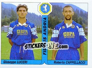 Sticker Giuseppe Luceri / Roberto Cappellacci - Italy Tutto Calcio 1994-1995 - Sl