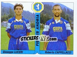 Sticker Giuseppe Luceri / Roberto Cappellacci - Italy Tutto Calcio 1994-1995 n. 416 - Sl