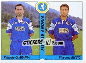 Cromo Raffaele Quaranta / Vincenzo Riccio - Italy Tutto Calcio 1994-1995 - Sl