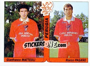 Sticker Gianfranco Matteoli / Rocco Pagano - Italy Tutto Calcio 1994-1995 - Sl