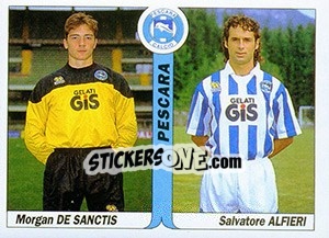 Sticker Morgan De Sanctis / Salvatore Alfieri - Italy Tutto Calcio 1994-1995 n. 458 - Sl