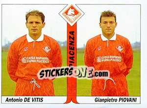 Cromo Antonio De Vitis / Gianpietro Piovani - Italy Tutto Calcio 1994-1995 - Sl