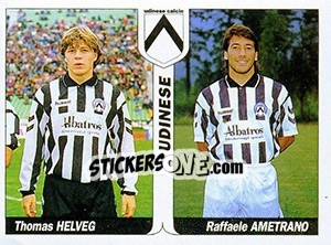 Sticker Thomas Helveg / Raffaele Ametrano - Italy Tutto Calcio 1994-1995 - Sl