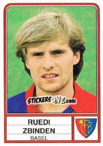 Sticker Ruedi Zbinden - Football Switzerland 1984-1985 - Panini
