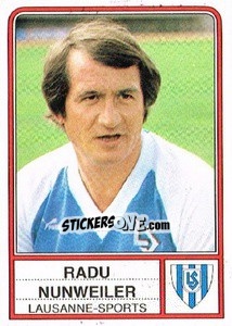 Cromo Radu Nunweiler - Football Switzerland 1984-1985 - Panini