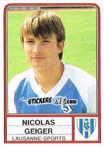 Sticker Nicolas Geiger - Football Switzerland 1984-1985 n. 79 - Panini