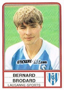 Sticker Bernard Brodard - Football Switzerland 1984-1985 - Panini