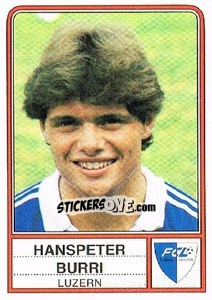 Cromo Hanspeter Burri - Football Switzerland 1984-1985 - Panini