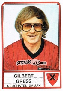 Figurina Gilbert Gress - Football Switzerland 1984-1985 - Panini