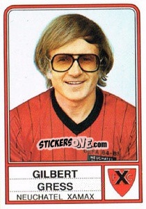 Sticker Gilbert Gress - Football Switzerland 1984-1985 n. 112 - Panini