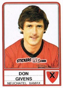 Sticker Don Givens - Football Switzerland 1984-1985 - Panini