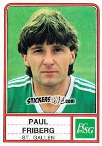 Cromo Paul Friberg - Football Switzerland 1984-1985 - Panini