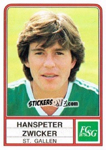 Cromo Hanspeter Zwicker - Football Switzerland 1984-1985 - Panini