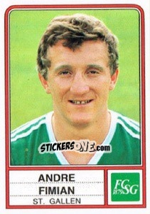 Cromo Andre Fimian - Football Switzerland 1984-1985 - Panini