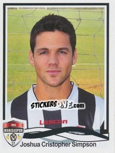 Sticker Joshua Cristopher Simpson - Spor Toto Süper Lig 2010-2011 n. 307 - Panini