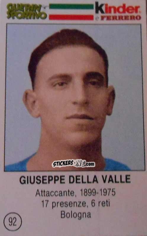 Figurina Giuseppe Della Valle - Azzurri. La Storia Della Nazionale Italiana n. 92 - Guerin Sportivo