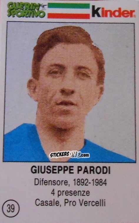Sticker Giuseppe Parodi - Azzurri. La Storia Della Nazionale Italiana n. 39 - Guerin Sportivo