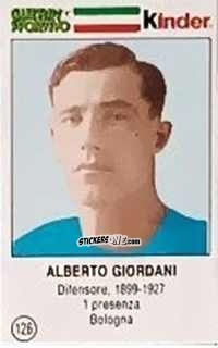 Sticker Alberto Giordani - Azzurri. La Storia Della Nazionale Italiana n. 126 - Guerin Sportivo