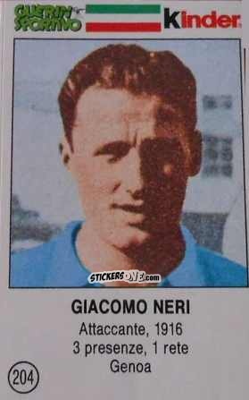 Figurina Giacomo Neri - Azzurri. La Storia Della Nazionale Italiana n. 204 - Guerin Sportivo