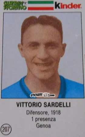 Figurina Vittorio Sardelli - Azzurri. La Storia Della Nazionale Italiana n. 207 - Guerin Sportivo