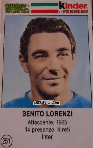Figurina Benito Lorenzi - Azzurri. La Storia Della Nazionale Italiana n. 251 - Guerin Sportivo