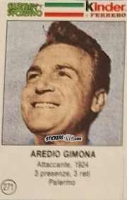 Sticker Aredio Gimona - Azzurri. La Storia Della Nazionale Italiana n. 271 - Guerin Sportivo