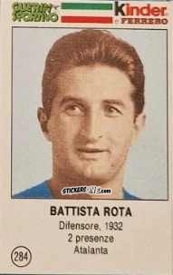 Sticker Battista Rota - Azzurri. La Storia Della Nazionale Italiana n. 284 - Guerin Sportivo