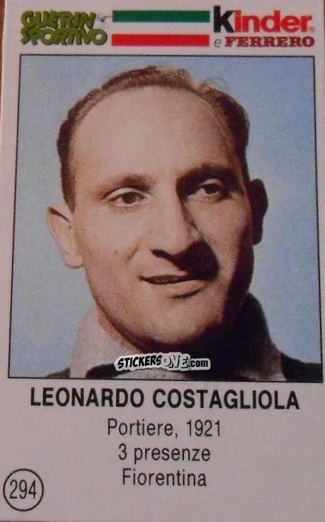 Sticker Leonardo Costagliola - Azzurri. La Storia Della Nazionale Italiana n. 294 - Guerin Sportivo