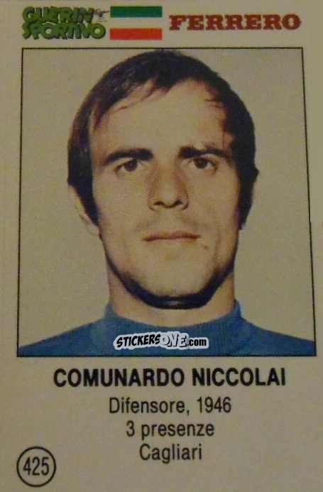 Figurina Comunardo Niccolai - Azzurri. La Storia Della Nazionale Italiana n. 425 - Guerin Sportivo
