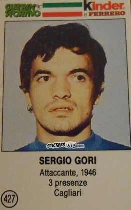 Cromo Sergio Gori - Azzurri. La Storia Della Nazionale Italiana n. 427 - Guerin Sportivo