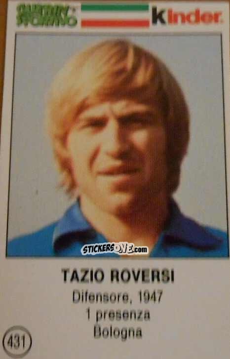 Sticker Tazio Roversi - Azzurri. La Storia Della Nazionale Italiana n. 431 - Guerin Sportivo